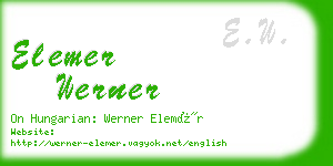 elemer werner business card